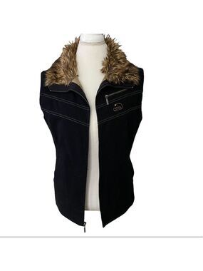 Orb Faux fur collar vest - vintage